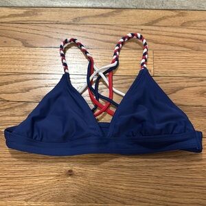 Red white blue bikini top only